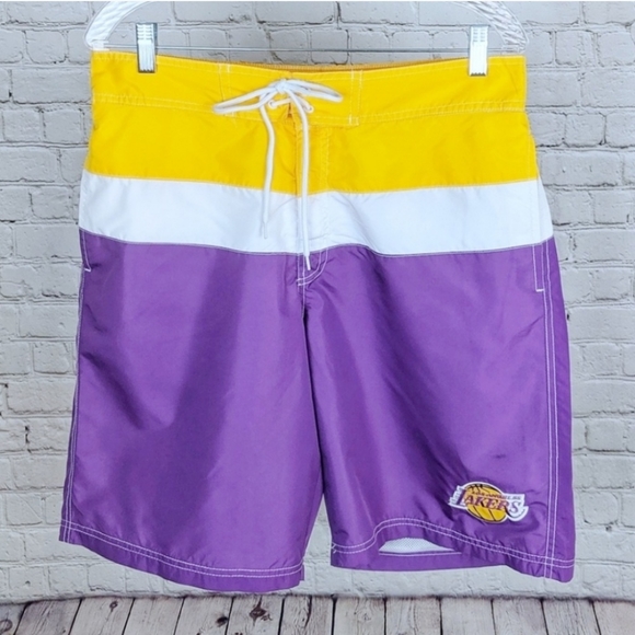 lakers swim trunks